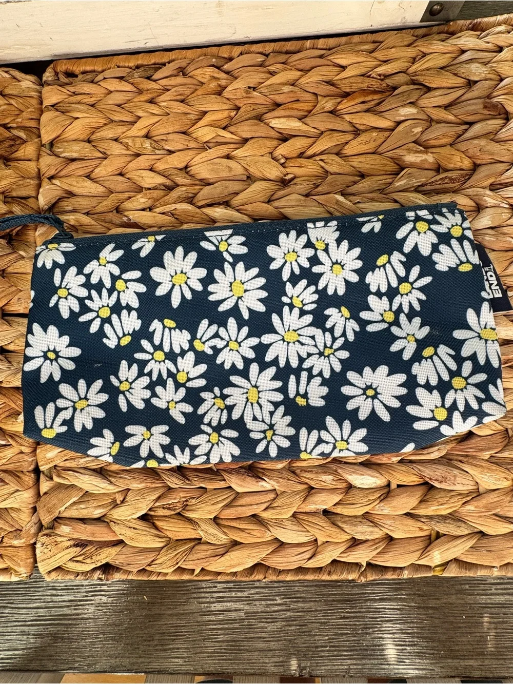 Lands' End Navy Daisy Backpack Set -Backpack, lunch box, pencil case